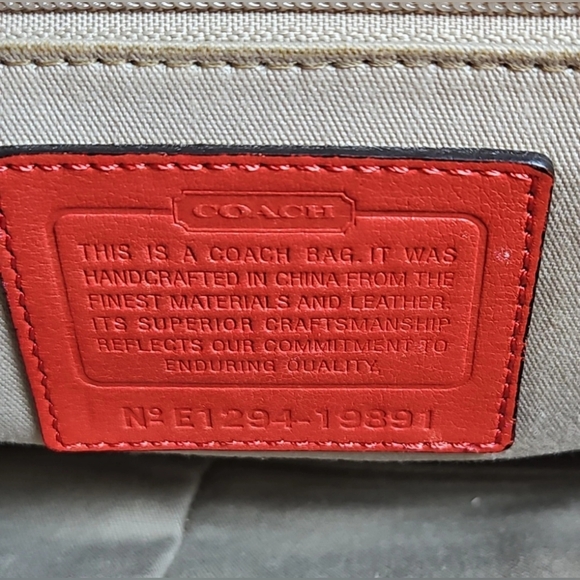 Coach Legacy Red Orange Leather Tote Bag With Tassels. Hand Bag - Picture 5 of 8